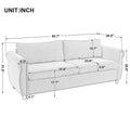 80.7'' 2 In 1 Sofa Bed Sleeper With Large Memory Mattress 63''*70.9*3.3 Inch , For Living Room Spaces Bedroom Gray Polyester