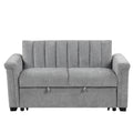Convertible Soft Cushion Sofa Pull Bed ,For Two People To Sit On Gray Polyester