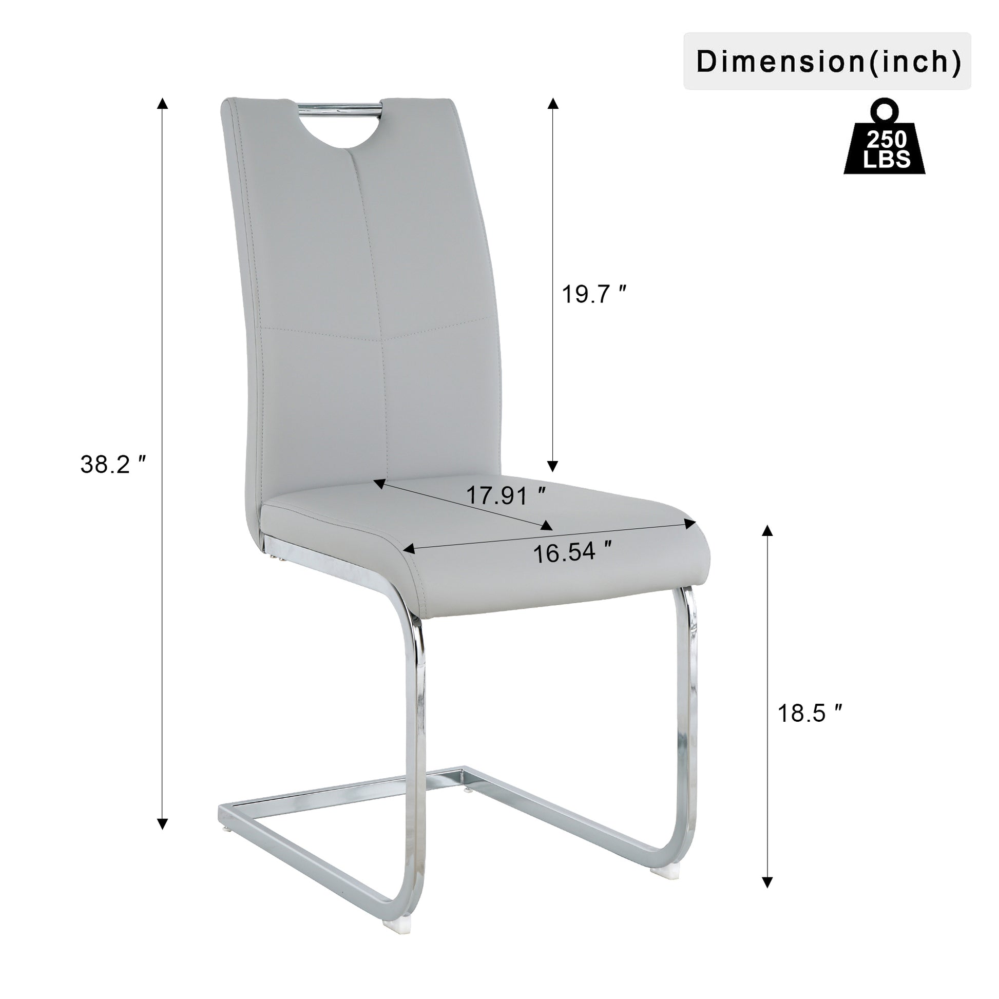 Modern Simple Rectangular Glass Dining Table, Solid Tempered Glass Tabletop, Electroplated Table Legs, Gray Pu Dining Chair Set, Suitable For Restaurant Kitchen Use Set Of 7 Upholstered Chair Glass Gray Pu Seats 6 Metal Rectangular Dining Table With
