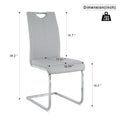 Modern Dining Chair With Faux Leather Cushioned Seat Dining Chair Living Room Chair Cushioned Chair With Electroplated Legs Designed Kitchen, Living Room, Bedroom, Dining Room Side Chair Set 6 Grey Silver Metal