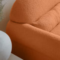 Modern Boucle Accent Chair With Lumbar Pillow For Living Room Orange Fabric 1 Seat