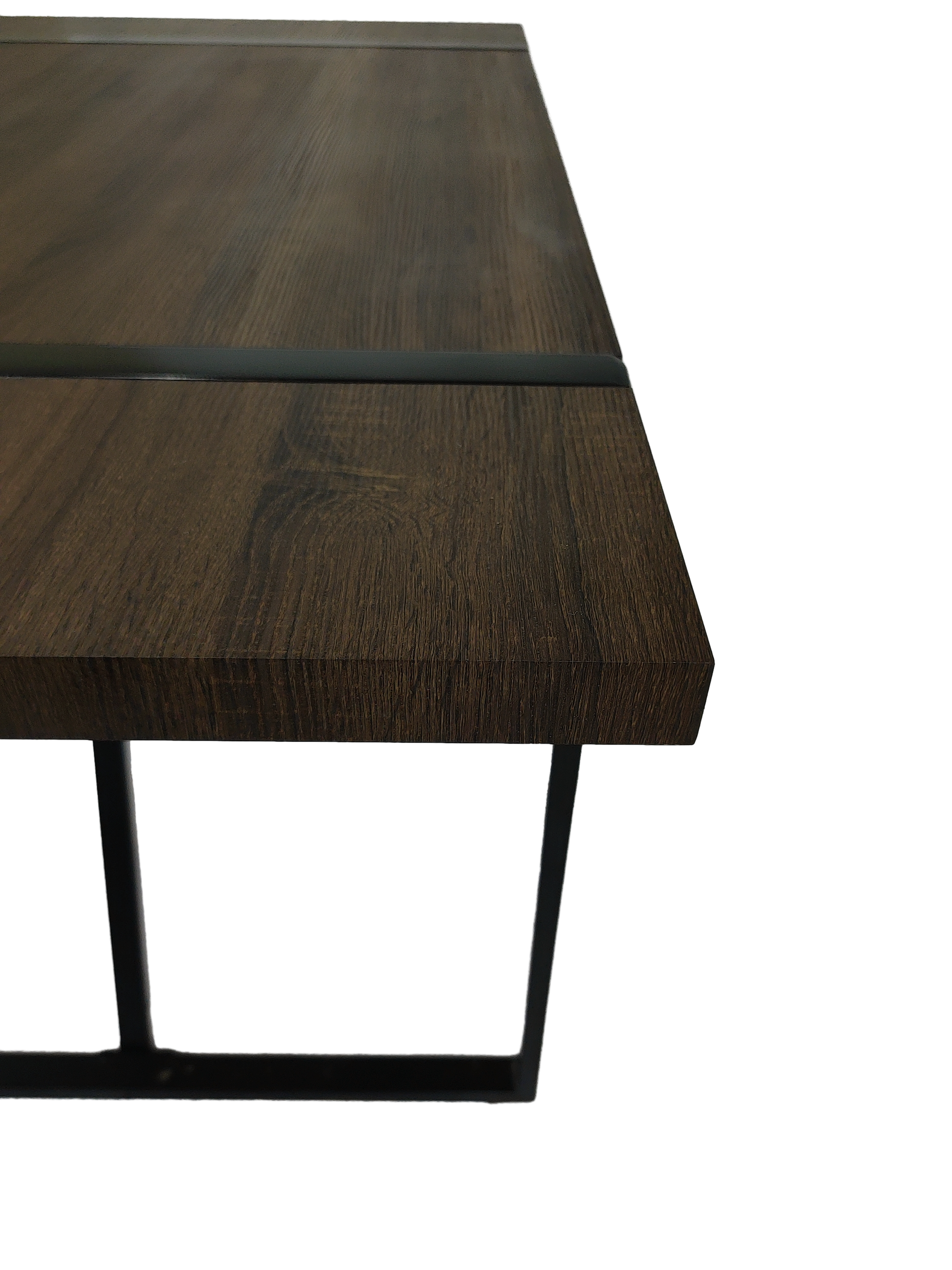 55"Rustic Industrial Rectangular Mdf Walnut Color Dining Table For 4 6 Person, With 1.5" Thick Engineered Wood Tabletop And Black Metal Legs, For Writing Deskkitchen Terrace Dining Living Room Walnut Kitchen Mdf