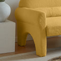 Modern Boucle Accent Chair With Lumbar Pillow For Living Room Antique Yellow Fabric 1 Seat