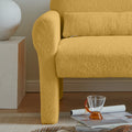 Modern Boucle Seat For Living Room Yellow Foam 2 Seat