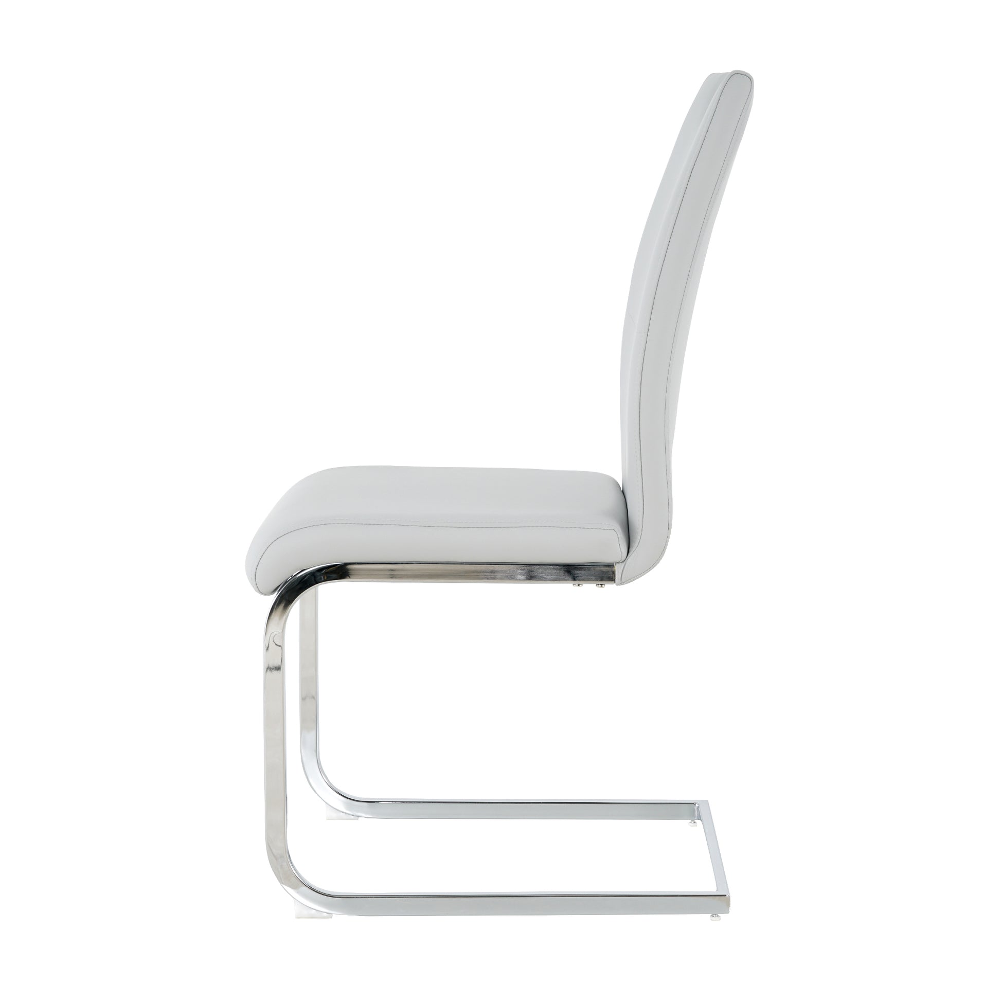 Modern Simple Rectangular Glass Dining Table, Solid Tempered Glass Tabletop, Electroplated Table Legs, Gray Pu Dining Chair Set, Suitable For Restaurant Kitchen Use Set Of 7 Upholstered Chair Glass Gray Pu Seats 6 Metal Rectangular Dining Table With