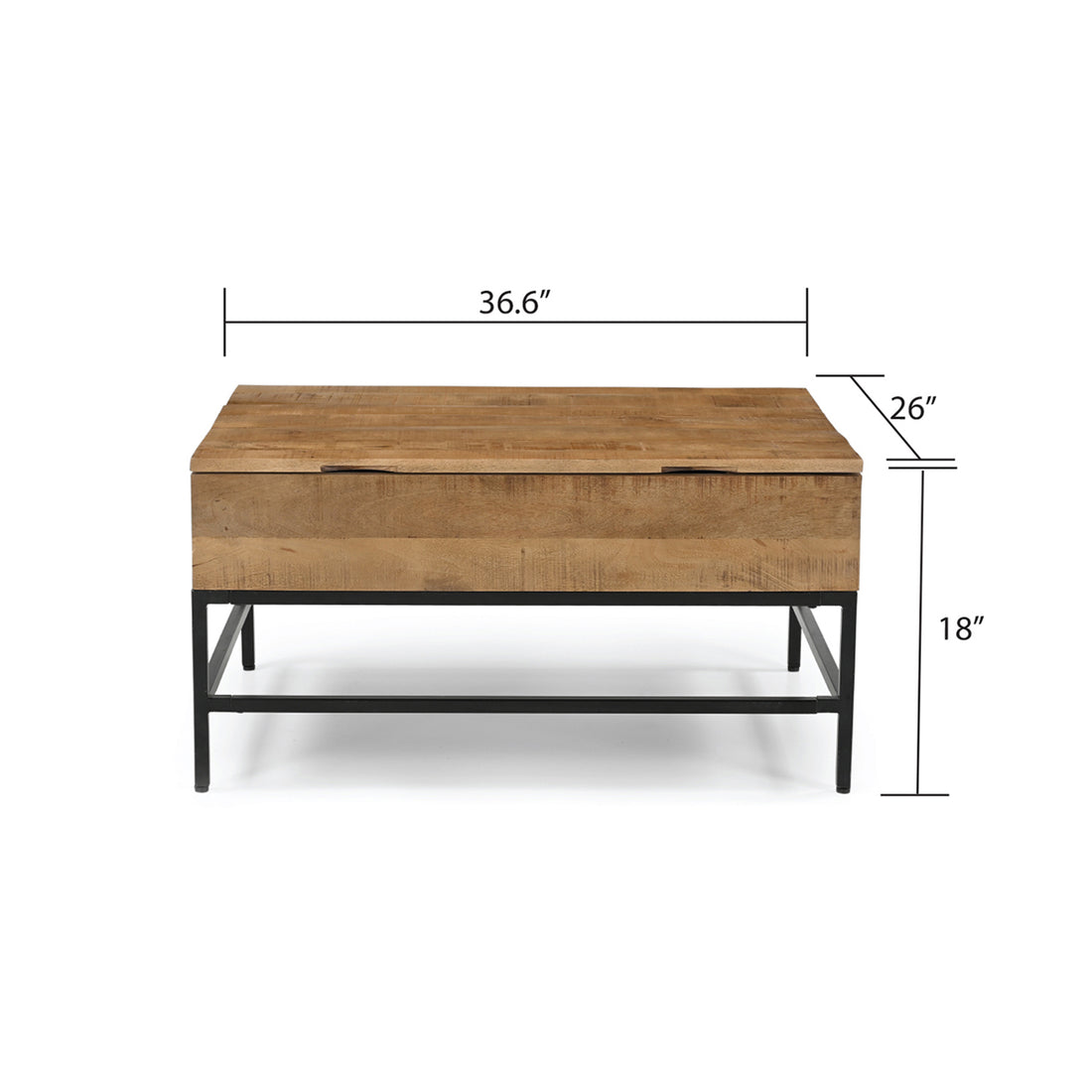 T1105 01 Natural Lift Top Coffee Table Natural Wood Primary Living Space Contemporary,Modern Rectangular Open Storage Coffee & End Tables Metal & Wood Wood