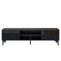 Tv Stand,Tv Cabinet,Entertainment Center,Tv Console,Media Console,With Led Remote Control Lights,Uv Bloom Drawer Panel,Ferrous Legs,Can Be Placed In The Living Room, Bedroom, Color: Dark Brown Black Black Brown Brown Primary Living Space 60 69 Inches 60