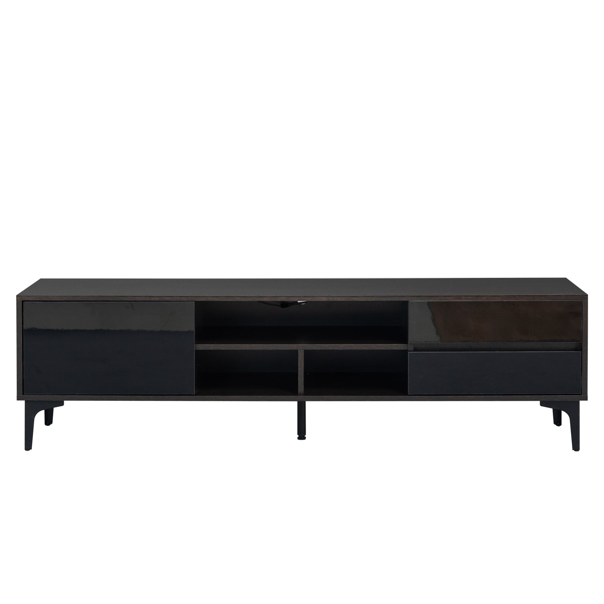 Tv Stand,Tv Cabinet,Entertainment Center,Tv Console,Media Console,With Led Remote Control Lights,Uv Bloom Drawer Panel,Ferrous Legs,Can Be Placed In The Living Room, Bedroom, Color: Dark Brown Black Black Brown Brown Primary Living Space 60 69 Inches 60