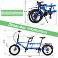 Tandem Bike ,20Inch Wheels ,2 Seater ,Shimano 7Speed ,Foldable Tandem Adult Beach Cruiser Blue Steel