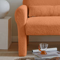 Modern Boucle Seat For Living Room Orange Foam 2 Seat