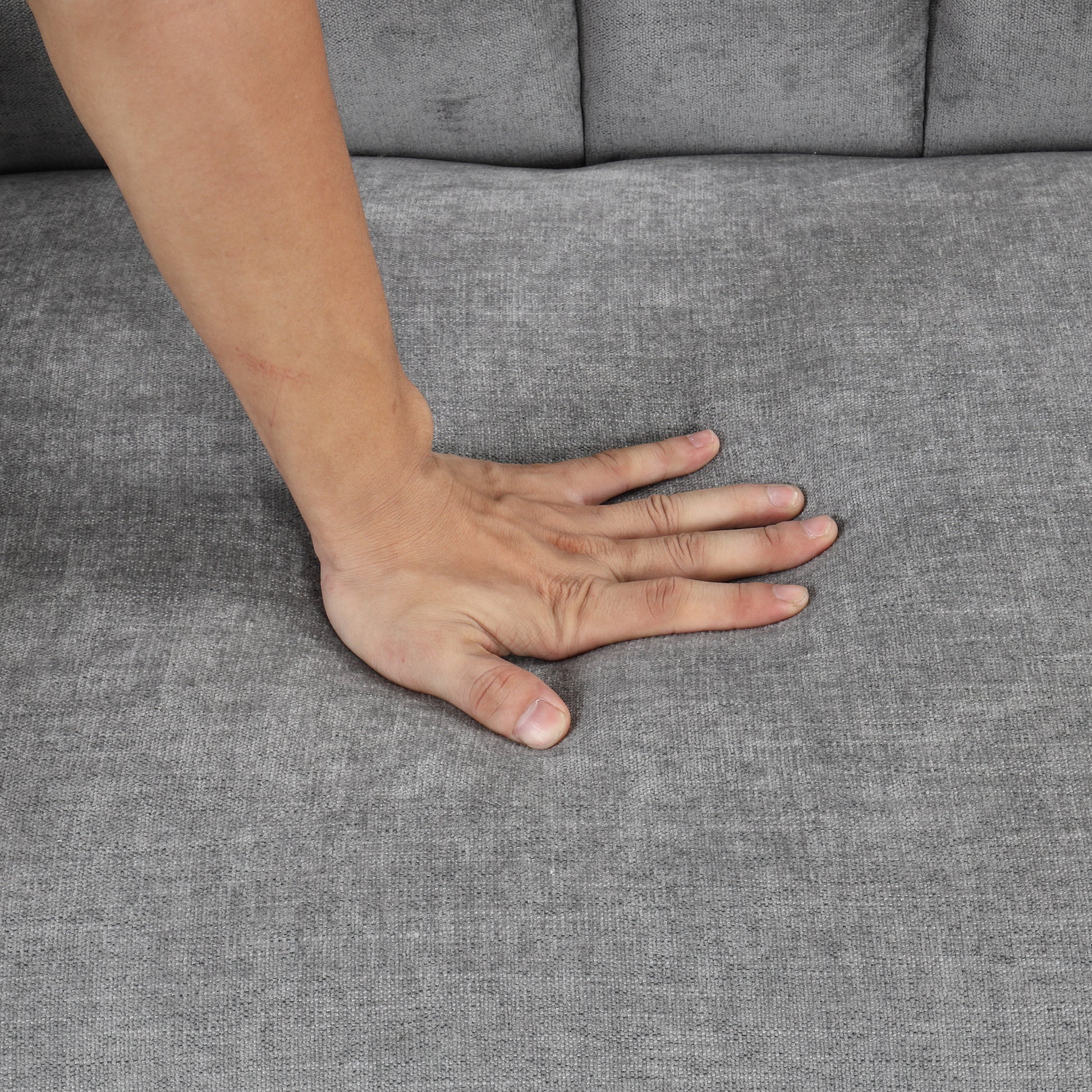 Convertible Soft Cushion Sofa Pull Bed ,For Two People To Sit On Gray Polyester