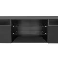 Unique Design Tv Stand With 2 Glass Shelves, Large Storage Space Media Console For Tvs Up To 105