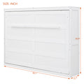 Queen Size Murphy Bed Wall Bed,White Queen White Plywood