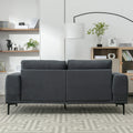 Large Sofa, 74.8 Inch Linen Fabric Loveseat Couch Mid Century Modern Upholstered Accent Couches For Living Room, Apartment, Bedroom,Dark Grey Dark Grey Linen Wood Dining Room Soft Cushion Back Foam Linen 2 Seat