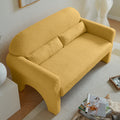 Modern Boucle Seat For Living Room Yellow Foam 2 Seat