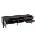 Tv Stand,Tv Cabinet,Entertainment Center,Tv Console,Media Console,With Led Remote Control Lights,Uv Bloom Drawer Panel,Ferrous Legs,Can Be Placed In The Living Room, Bedroom, Color: Dark Brown Black Black Brown Brown Primary Living Space 60 69 Inches 60