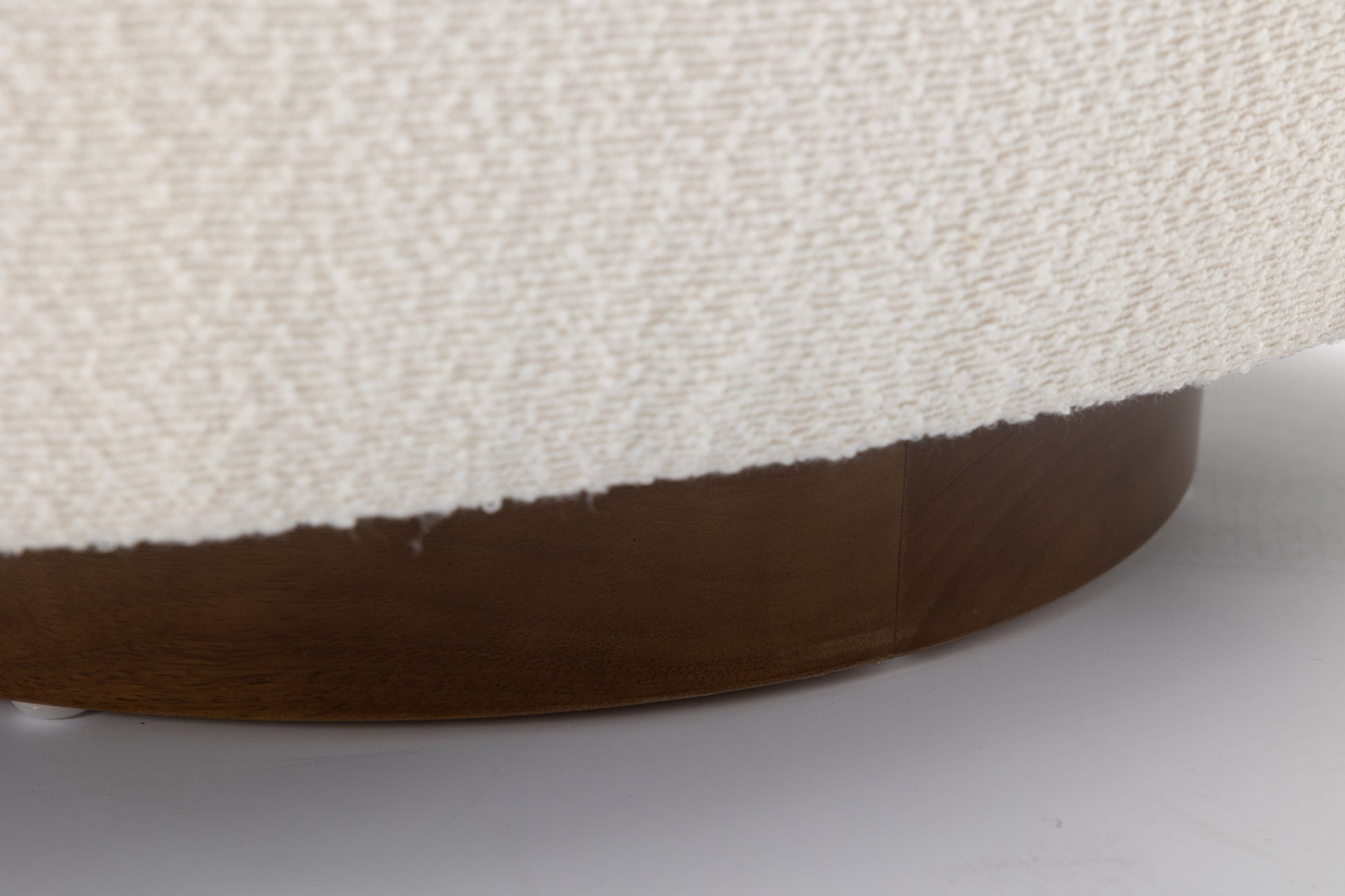 035 Boucle Fabric Swivel Accent Chair With Soild Wood Round Brown Base Leg,Ivory Ivory Brown Primary Living Space Modern Eucalyptus Foam Boucle