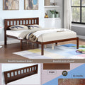 Full Bed Frame, Wood Platform Bed With Headboard, Bed Frame With Wood Slat Support For Kids, Easy Assembly,No Box Spring Needed, Dark Walnut Box Spring Not Required Full Walnut Wood Solid Wood