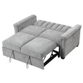 Convertible Soft Cushion Sofa Pull Bed ,For Two People To Sit On Gray Polyester