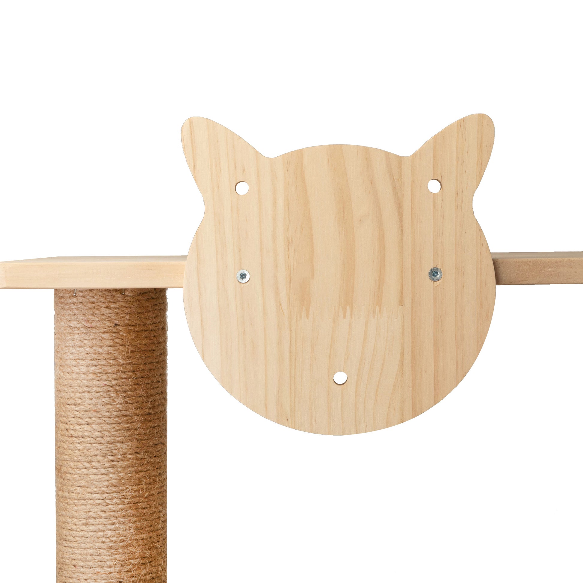 Wall Mounted Cat Scratching Pad For Small To Large Cat, Indoor Wood Cat Tree With Hammock, Cat Scratcher Perch Burly Wood Pine