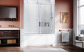 Frameless Sliding Bathtub Door 56 60 In.W X 62 In.H,Bypass Tub Glass Sliding Shower Doors,3 8