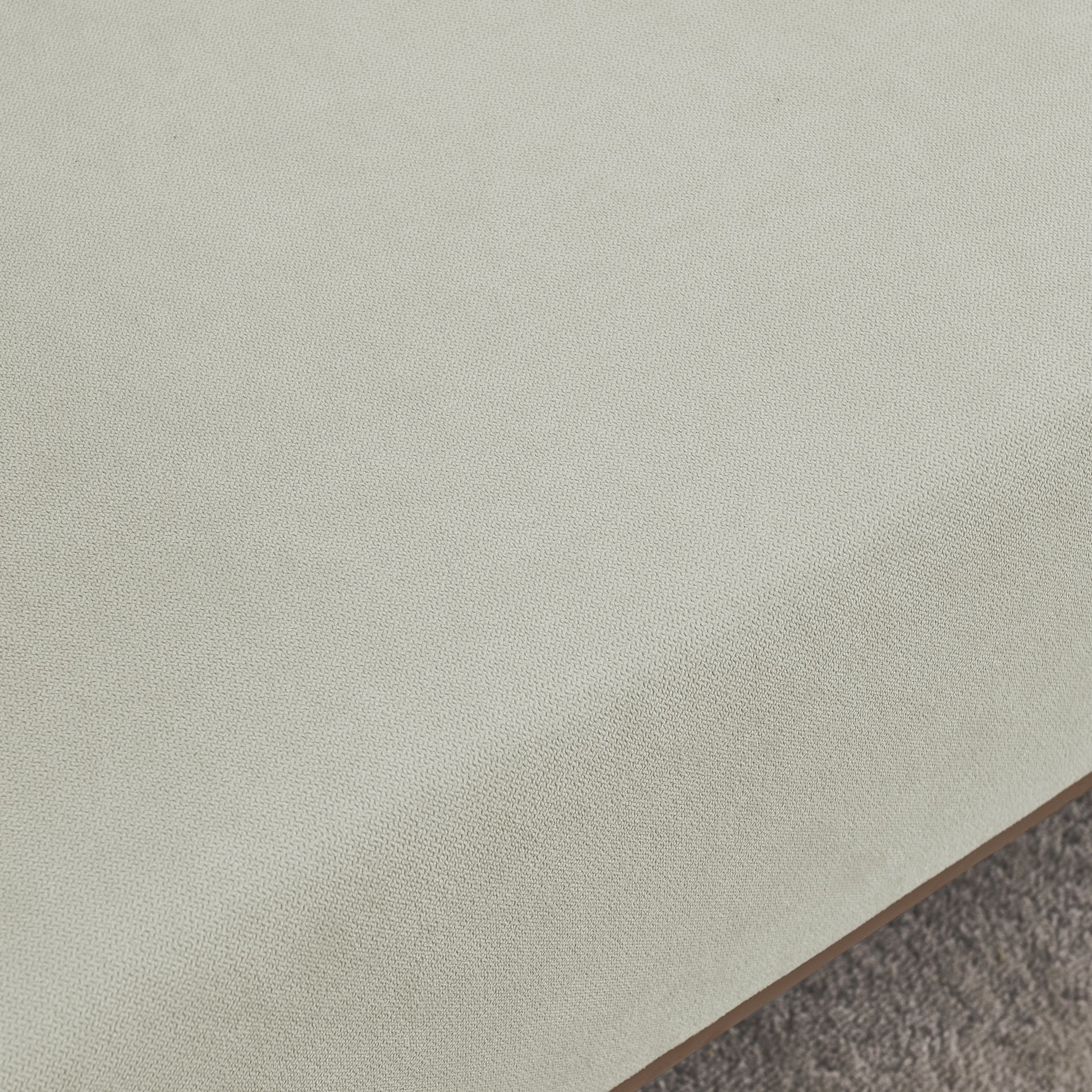 Modern Sofa 3 Seat Couch With Stainless Steel Trim And Metal Legs For Living Room, Linen Beige Beige Foam