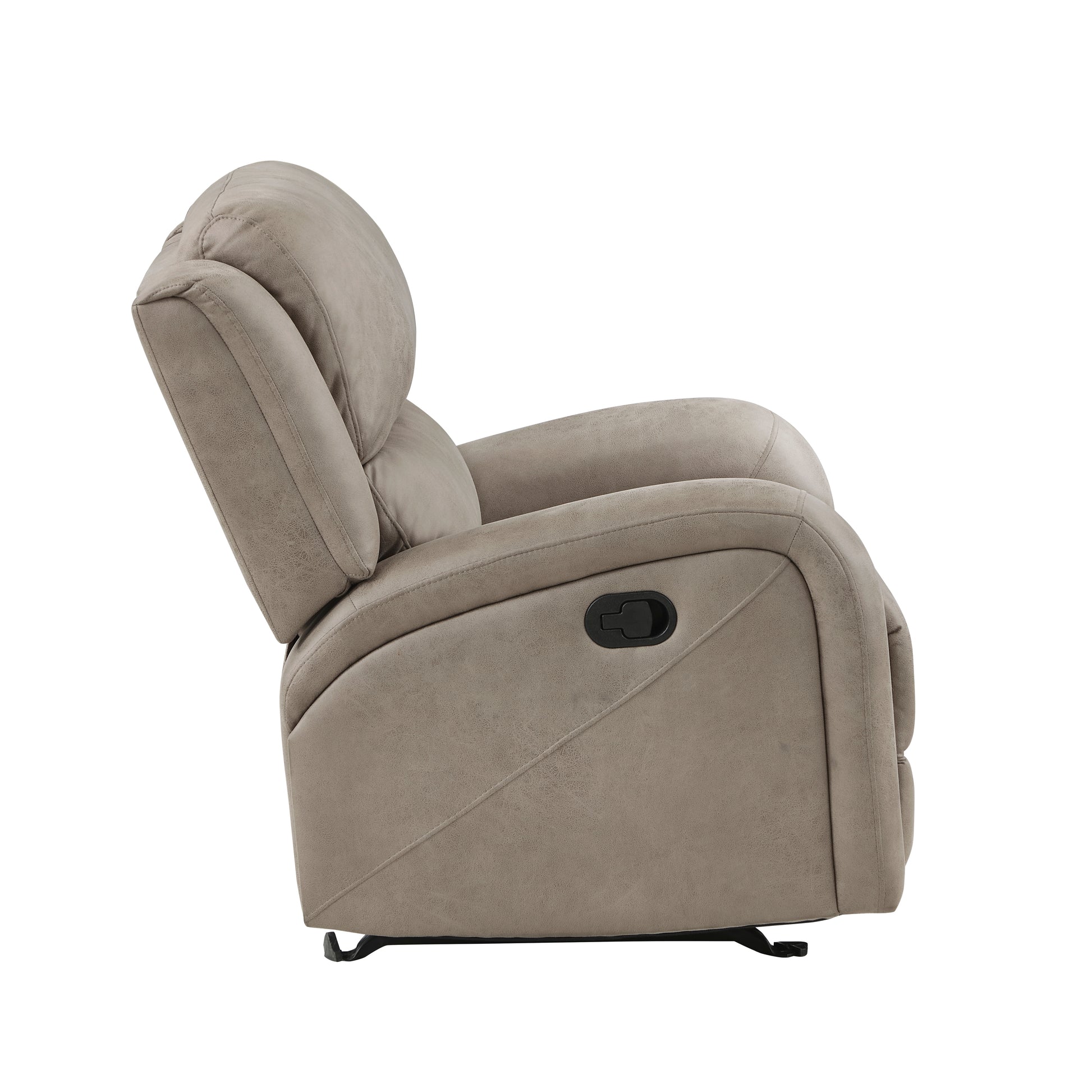 Luxurious Style Rocker Reclining Chair Brown Plush Comfortable Living Room Furniture Brown Primary Living Space Transitional Microfiber