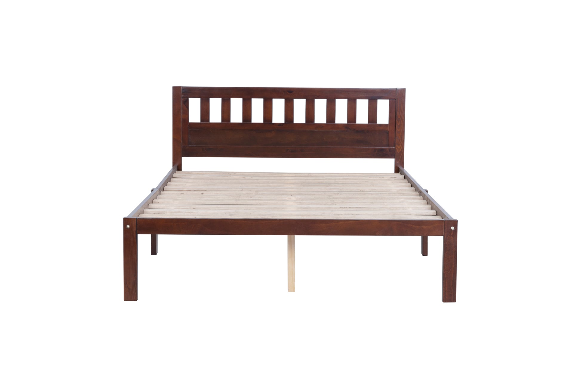 Full Bed Frame, Wood Platform Bed With Headboard, Bed Frame With Wood Slat Support For Kids, Easy Assembly,No Box Spring Needed, Dark Walnut Box Spring Not Required Full Walnut Wood Solid Wood