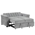 Convertible Soft Cushion Sofa Pull Bed ,For Two People To Sit On Gray Polyester