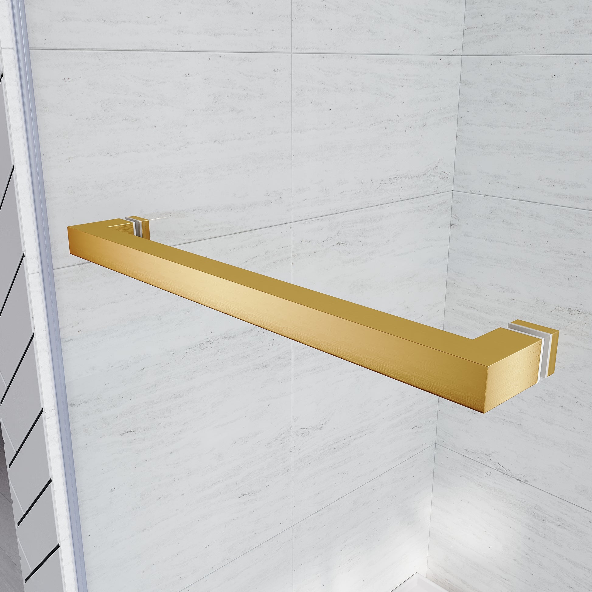 Frameless Sliding Shower Glass Door 56 60 In.W X 76 In. H,3 8" 10Mm Thick Clear Tempered Glass,Heavy Duty Stainless Steel Hardwares,Brushed Gold Brushed Gold Stainless Steel