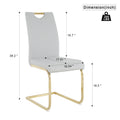 Modern Dining Chairs With Faux Leather Padded Seat Dining Living Room Chairs Upholstered Chair With Gold Metal Legs Design For Kitchen, Living, Bedroom, Dining Room Side Chairs Set Of 4 Grey Gold Metal