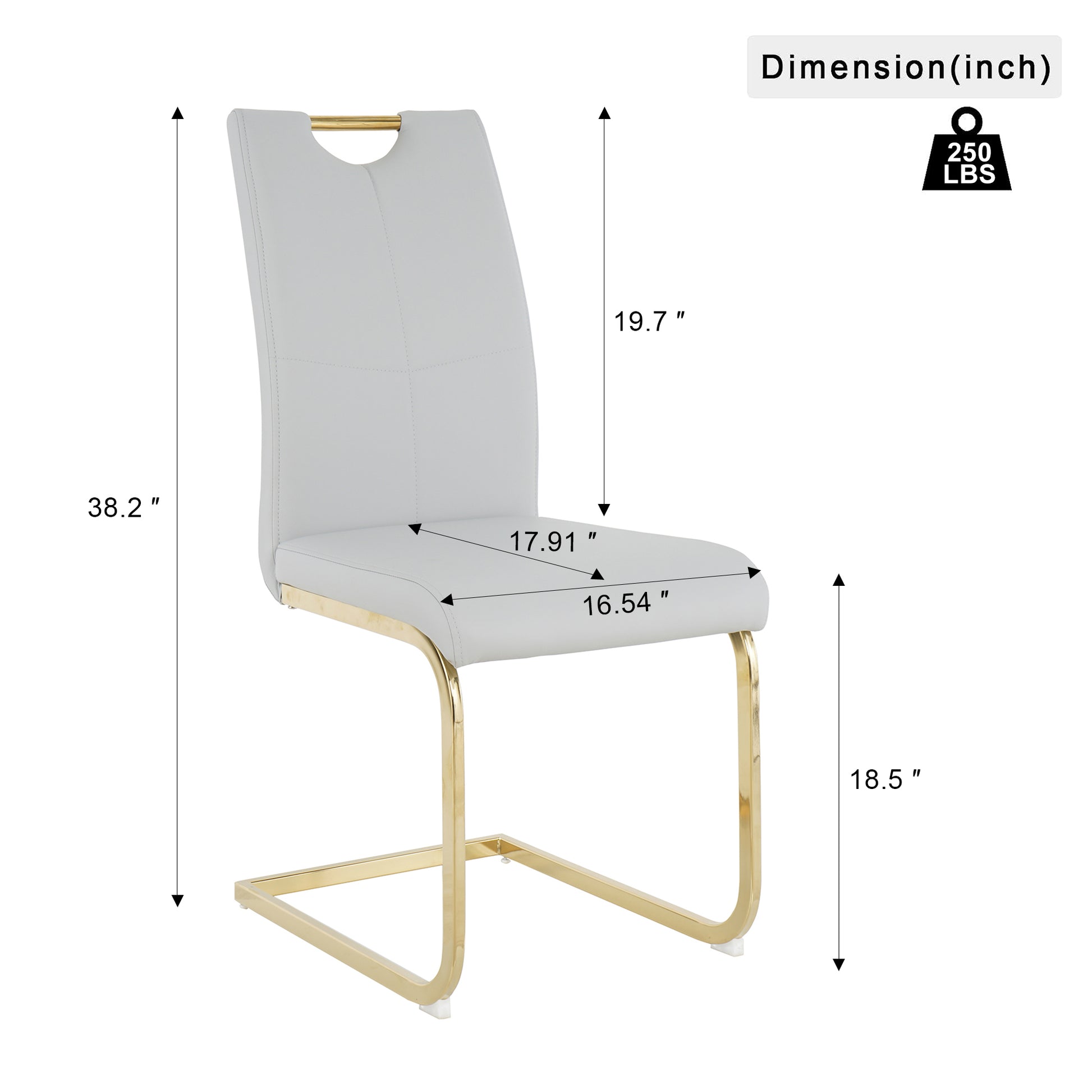 Modern Dining Chairs With Faux Leather Padded Seat Dining Living Room Chairs Upholstered Chair With Gold Metal Legs Design For Kitchen, Living, Bedroom, Dining Room Side Chairs Set Of 6 Grey Gold Metal