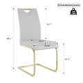 Modern Dining Chairs With Faux Leather Padded Seat Dining Living Room Chairs Upholstered Chair With Gold Metal Legs Design For Kitchen, Living, Bedroom, Dining Room Side Chairs Set Of 2 Grey Gold Metal