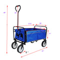 Folding Wagon Garden Shopping Beach Cart Blue Black Blue Marble Metal