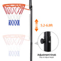 Basketball Hoop Outdoor, 5.2 Ft To 6.8Ft Adjustable Basketball Goal With 32