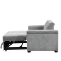 Convertible Soft Cushion Sofa Pull Bed ,For Two People To Sit On Gray Polyester