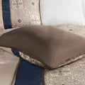 7 Piece Jacquard Comforter Set With Throw Pillows Navy Polyester