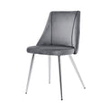 Modern Grey Velvet Dining Chairsfabric Accent Upholstered Chairs Side Chair With Chrome Legs For Home Furniture Living Room Bedroom Kitchen Dinning Room Set Of 4 Metal Grey Velvet