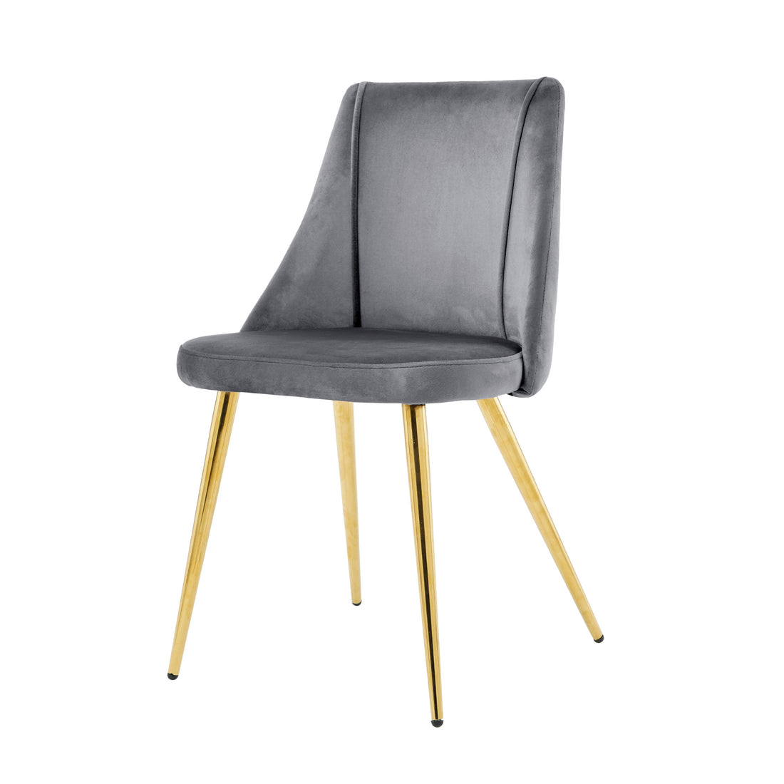 Modern Grey Velvet Dining Chairsfabric Accent Upholstered Chairs Side Chair With Gold Legs For Home Furniture Living Room Bedroom Kitchen Dinning Room Set Of 4 Metal Grey Velvet