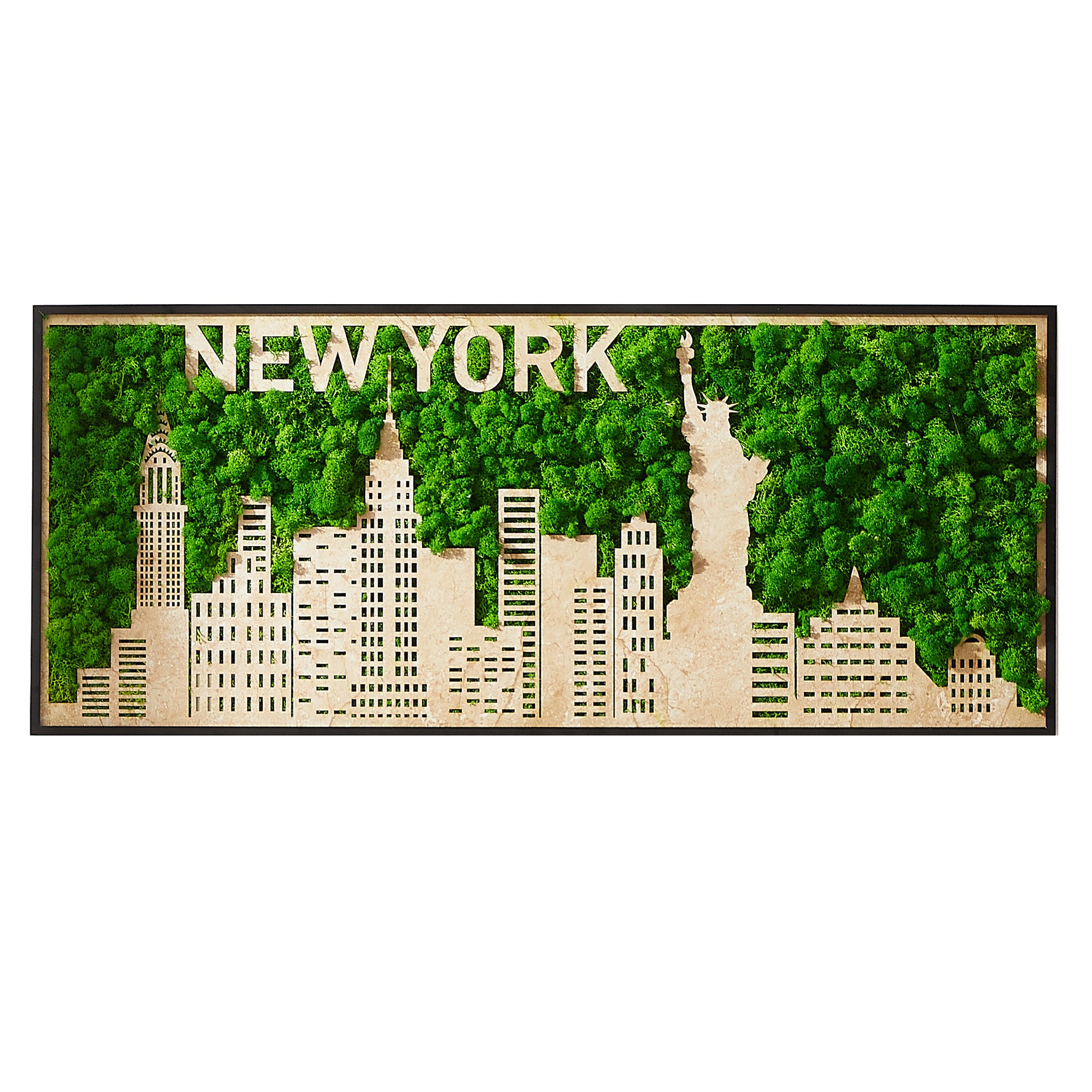 York Moss City Metal Wall Art Medium Green Iron