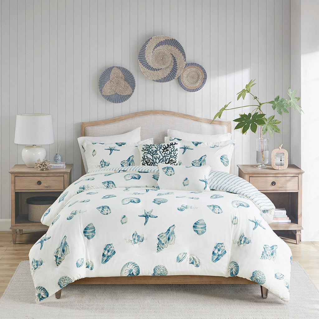 2 Piece Duvet Cover Set Blue Cotton