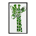 Giraffe Metal Art Moss Wall Decor Green Iron