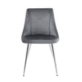 Modern Grey Velvet Dining Chairsfabric Accent Upholstered Chairs Side Chair With Chrome Legs For Home Furniture Living Room Bedroom Kitchen Dinning Room Set Of 4 Metal Grey Velvet