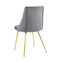 Modern Grey Velvet Dining Chairsfabric Accent Upholstered Chairs Side Chair With Gold Legs For Home Furniture Living Room Bedroom Kitchen Dinning Room Set Of 4 Metal Grey Velvet