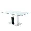 Modern Style Glass Table, Elegant Transparent Design, Durable Support Base, Solid, Selected Materials Made Of Furniture Display Fashion, Suitable For The Living Room Set Of 1 White Black Tempered Glass