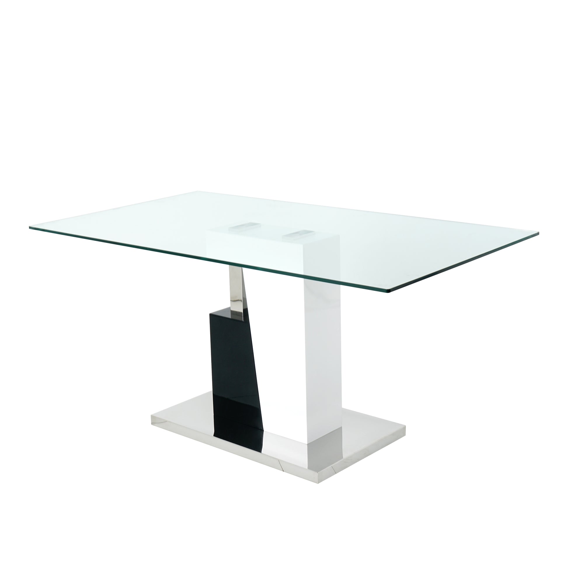 Modern Style Glass Table, Elegant Transparent Design, Durable Support Base, Solid, Selected Materials Made Of Furniture Display Fashion, Suitable For The Living Room Set Of 1 White Mdf Metal