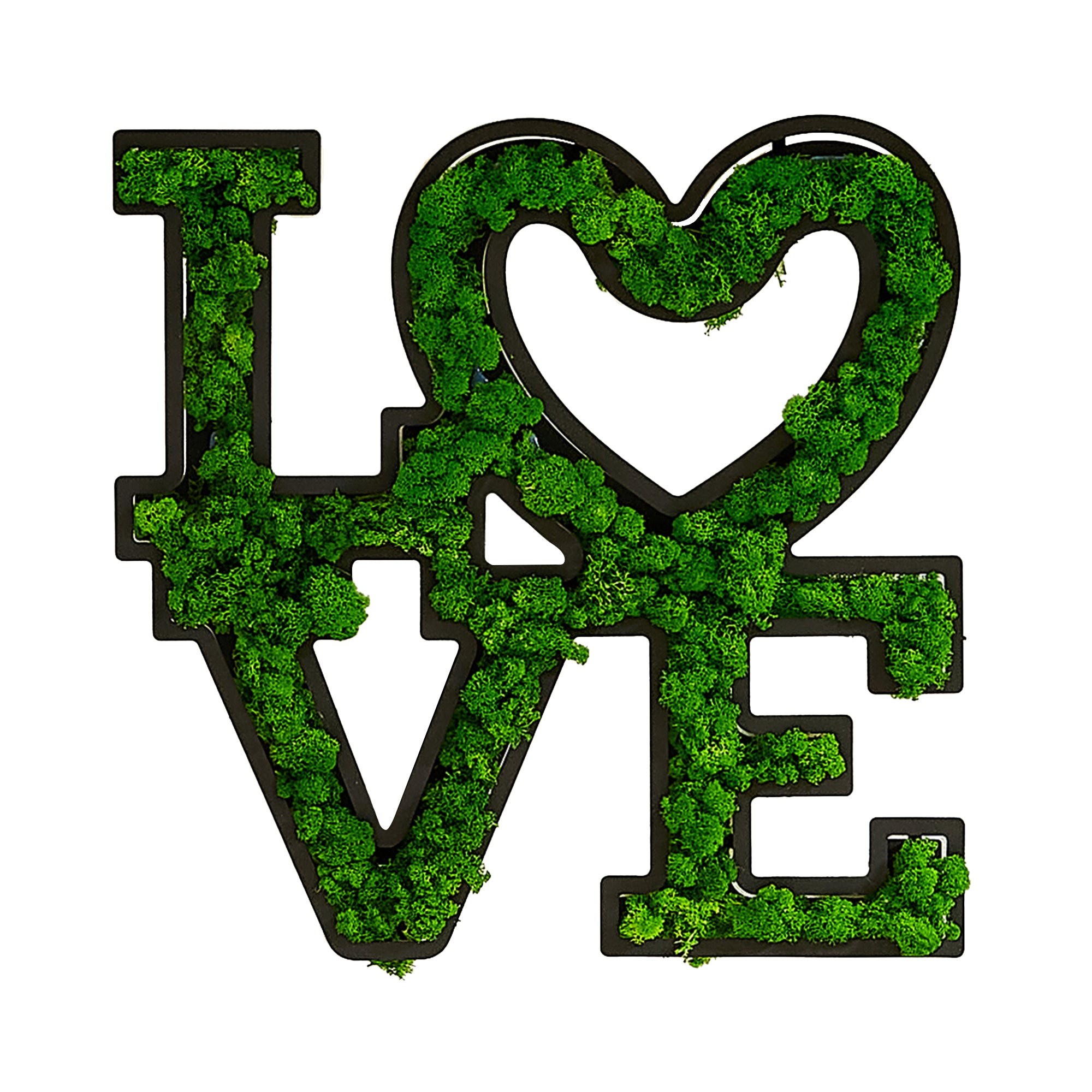 LOVE Letter Art Moss Wall Decor green-iron