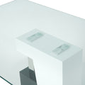 Modern Style Glass Table, Elegant Transparent Design, Durable Support Base, Solid, Selected Materials Made Of Furniture Display Fashion, Suitable For The Living Room Set Of 1 White Black Tempered Glass