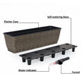 2 Pack Self Watering Planter Hand Woven Wicker Rectangular Dark Gray Dark Gray Plastic Rattan