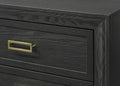 Glamorous 1Pc Modern Glam Style 4 Drawer Chest Dark Gray Gold Finish Gold Colored Hardware Bedroom Furniture Dark Gray Bedroom Modern Wood